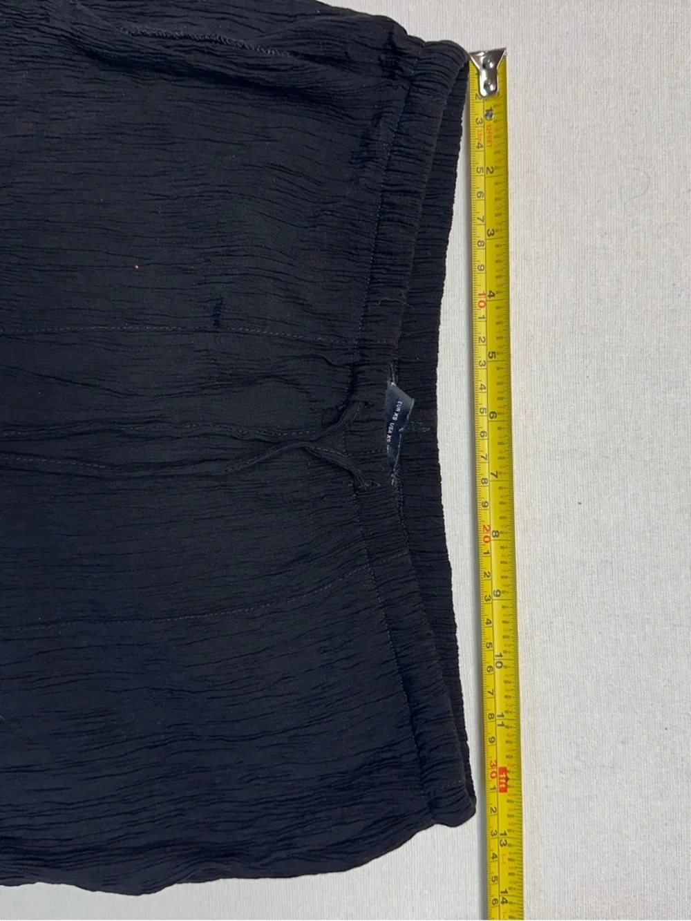 Zara Women’s Black Elastic-Waist Crinkled Pants Flare Bottom - Picture 4 of 7